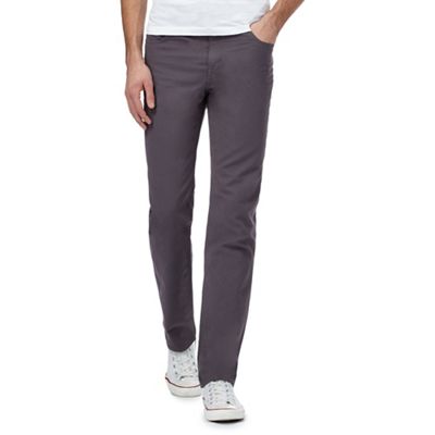 Grey corduroy straight leg trousers